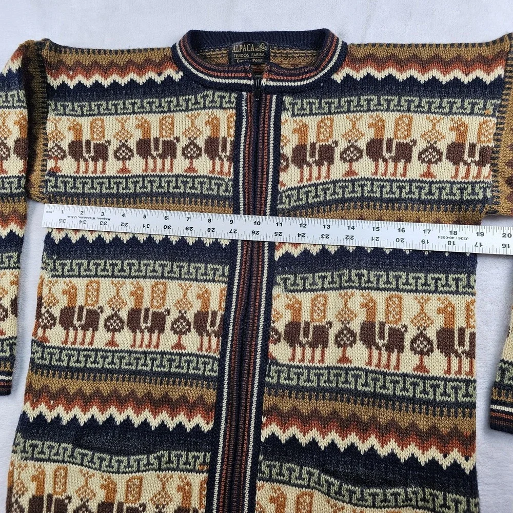 Alpaca Full Zip Cardigan Sweater Small 38